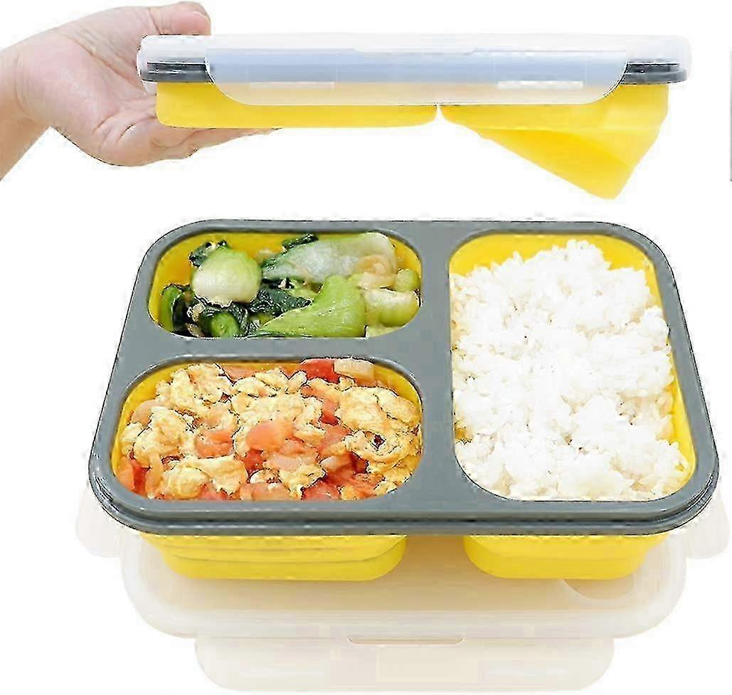 Leakproof 3-Section Foldable Lunch Container