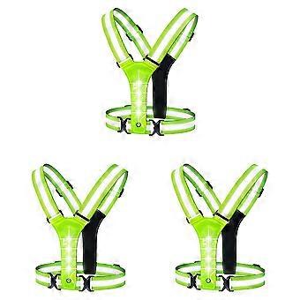 Chaleco reflectante LED 3X para correr, chaleco de seguridad LED elástico ajustable para correr y andar en bicicleta.