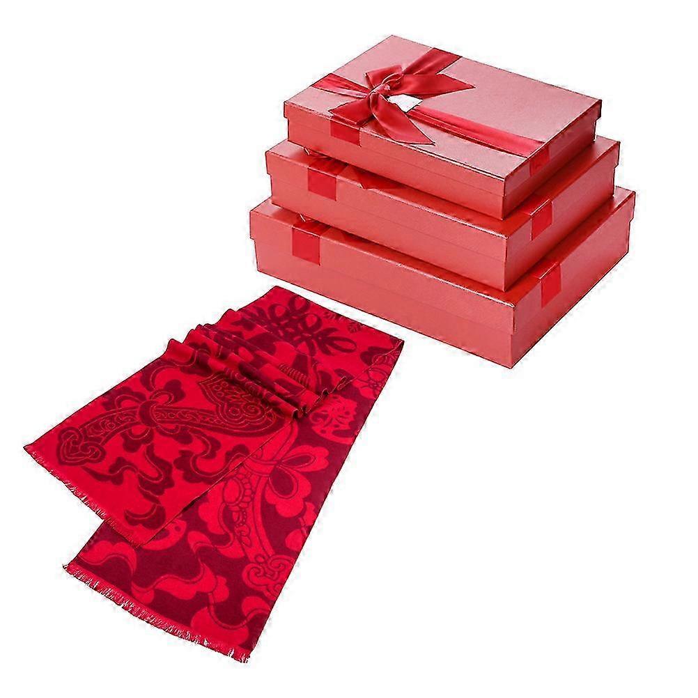 Rectangular Paperboard Gift Box 1Pcs Red for Clothes Scarf Storage