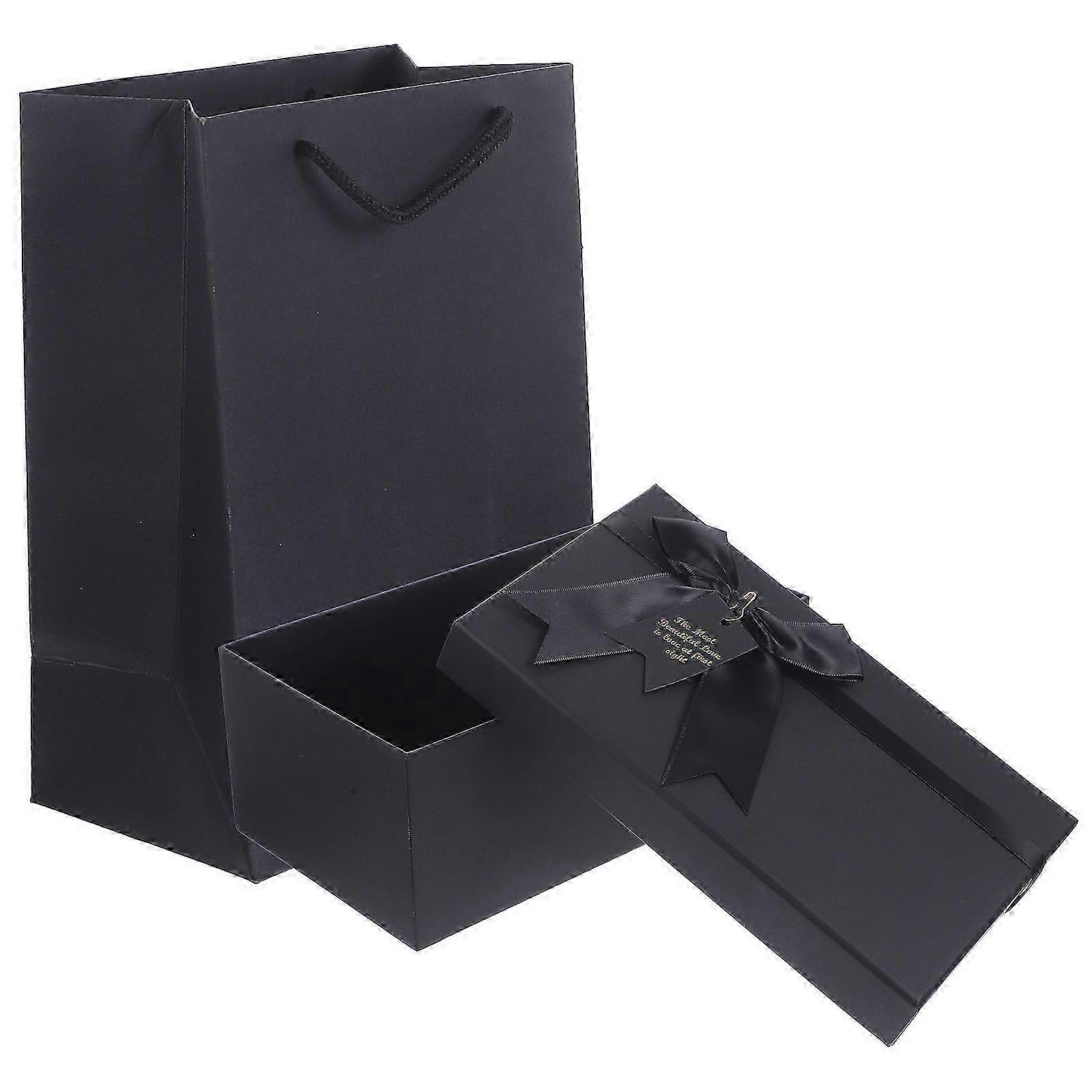 Gift Wrapping Box 1Set Black Elegant Square Gift Box