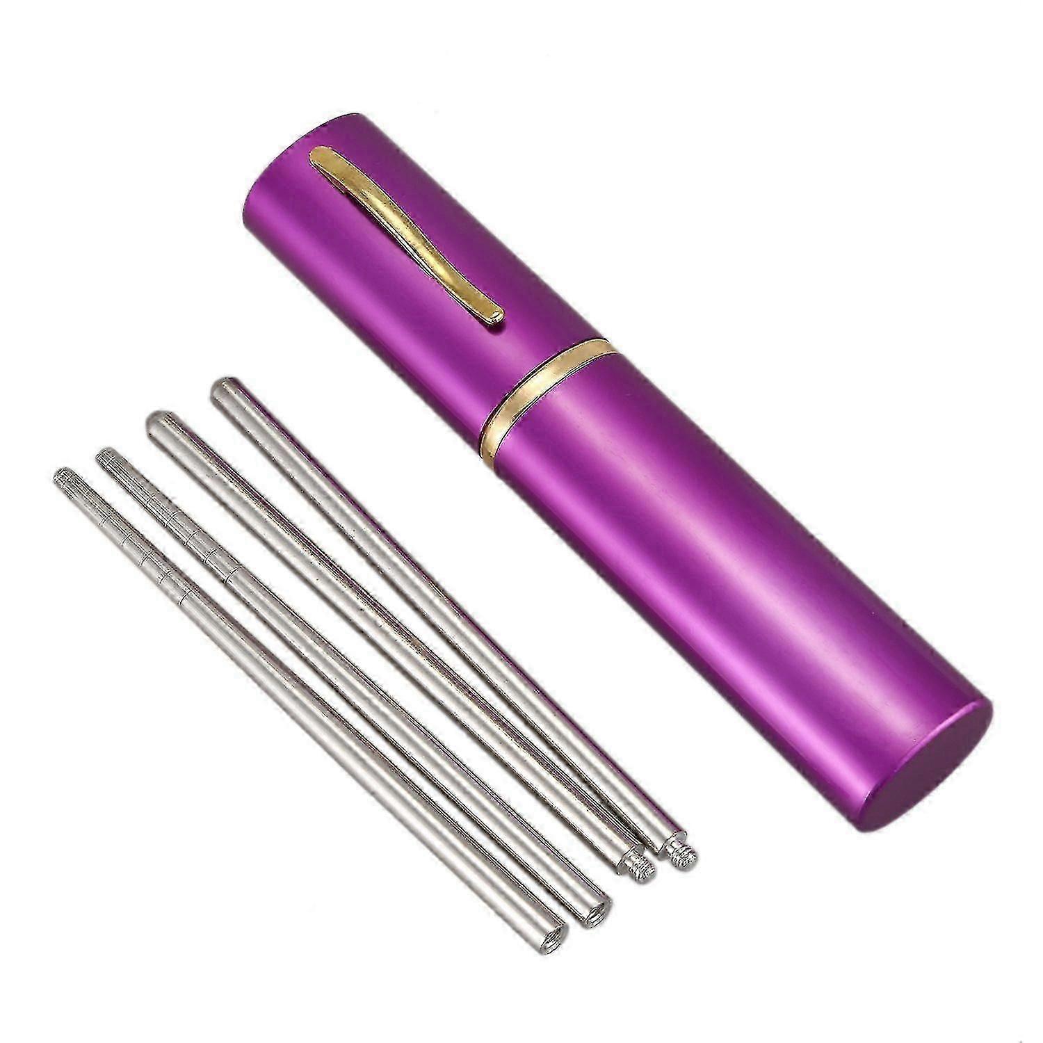 Pen-Case Folding Chopsticks Silver Finish
