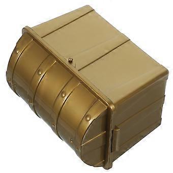 Small Plastic Pirate Chest Box for Kids Toy Storage 3Pcs Golden