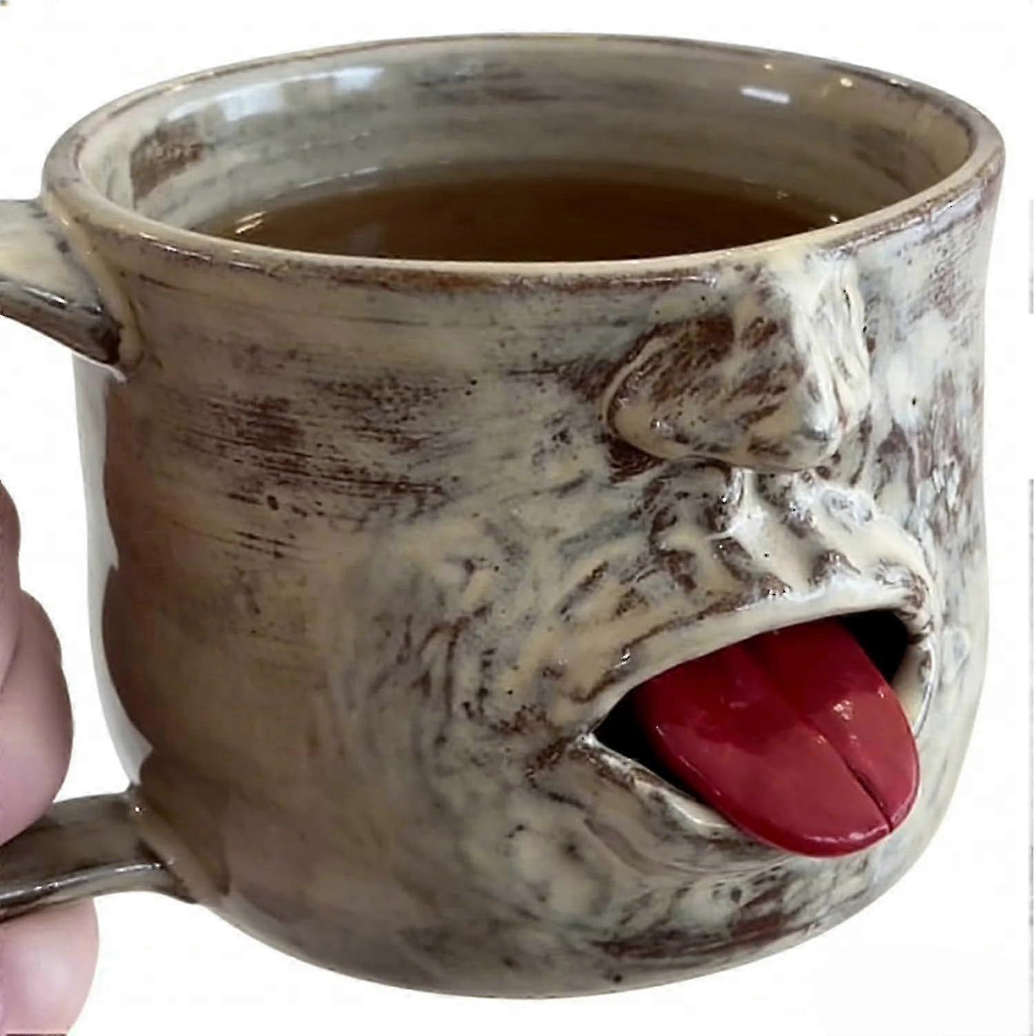 Interactive Wiggling Tongue Ceramic Mug