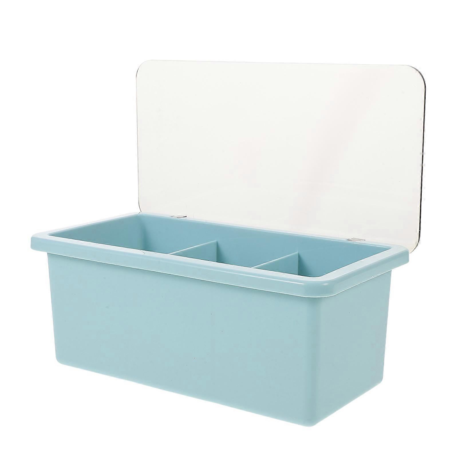 Condiment Storage Box Multi-Compartment Design with Lids 1Set