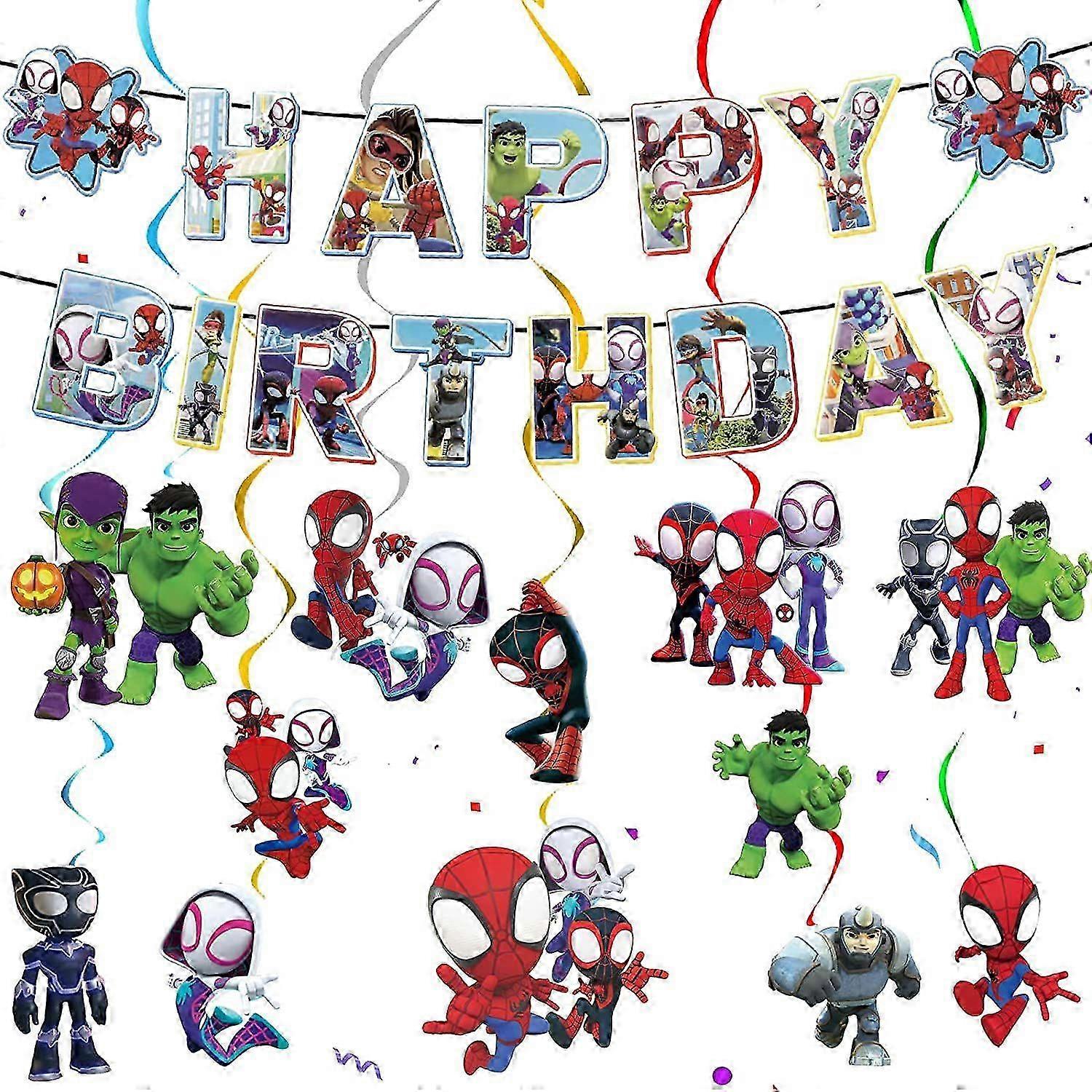 Spider Cartoon Birthday Hanging Decor Set