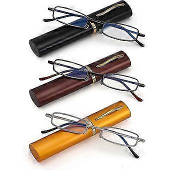 3er-Pack Slim Pocket Lesebrille für Männer Frauen Blaulichtblockierung Compact Readers Spring Hinge Me-QH