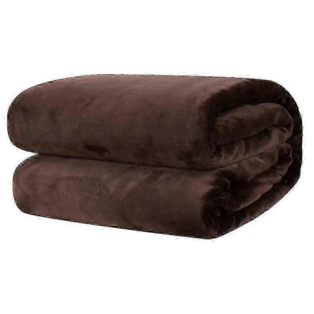 Coffee Flannel Microfiber Throw, 50 cm x 70 cm