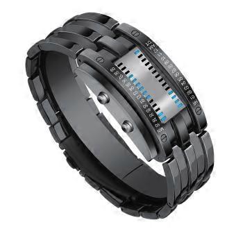 Mens Binary Watch Casual Sports Blue Backlight Fashion Quartz Movement LED Digital Wristwatch for Outdoor Parties