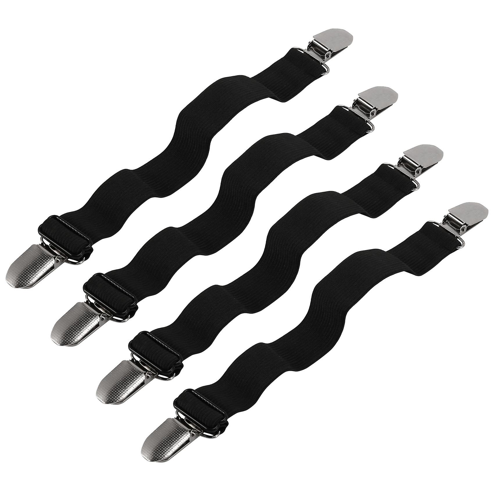 Bed Holder Straps, Corner Clips, Elastic Adjustable Fasteners Grippers for Mattresses (4PCS)