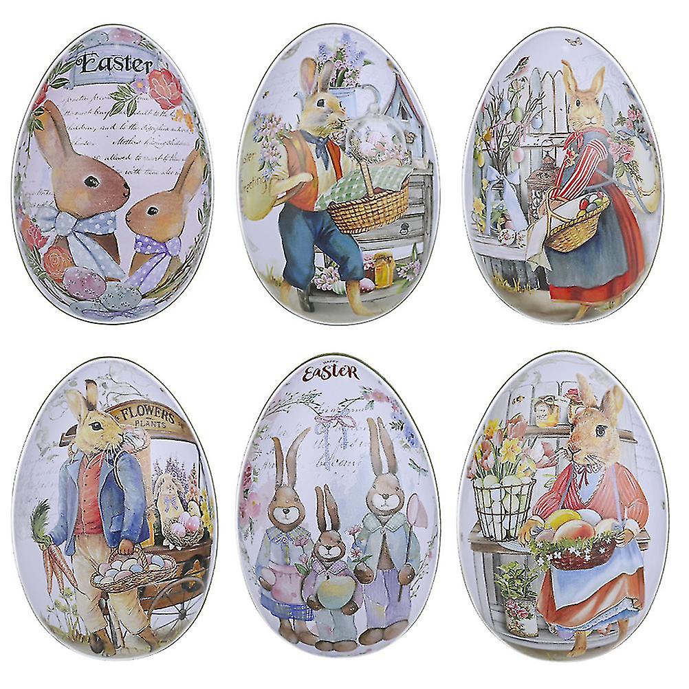 6pcs Easter Egg-shaped Candy Box Decorative Jewelry Box Gift Package Box