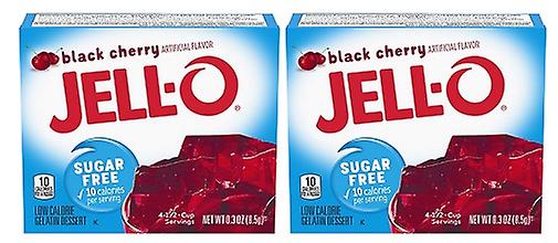 Jell-O Black Cherry Zuckerfrei Instant Jello Gelatine Mix 2er Pack