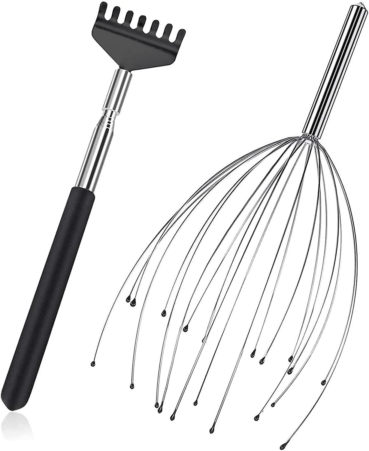 20 Claw Massager Kit And Retractable Back Scraper For Head And Body Massage
