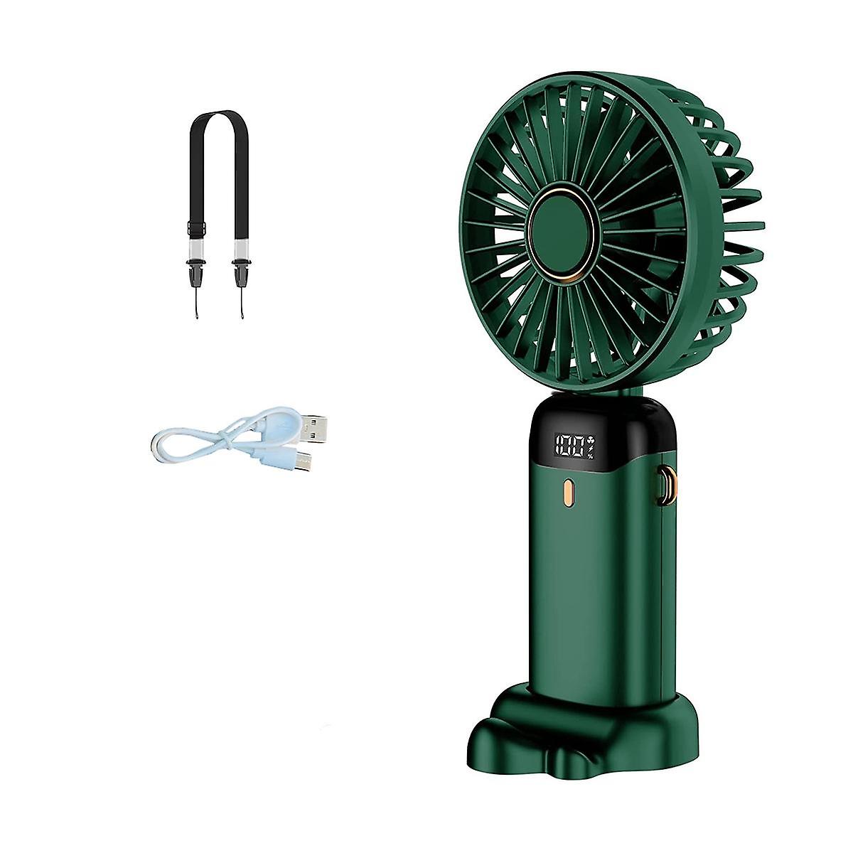 Handheld Fan, Mini Portable Personal Fan USB Rechargeable, Small Pocket Fan with Strap and Base 5 S