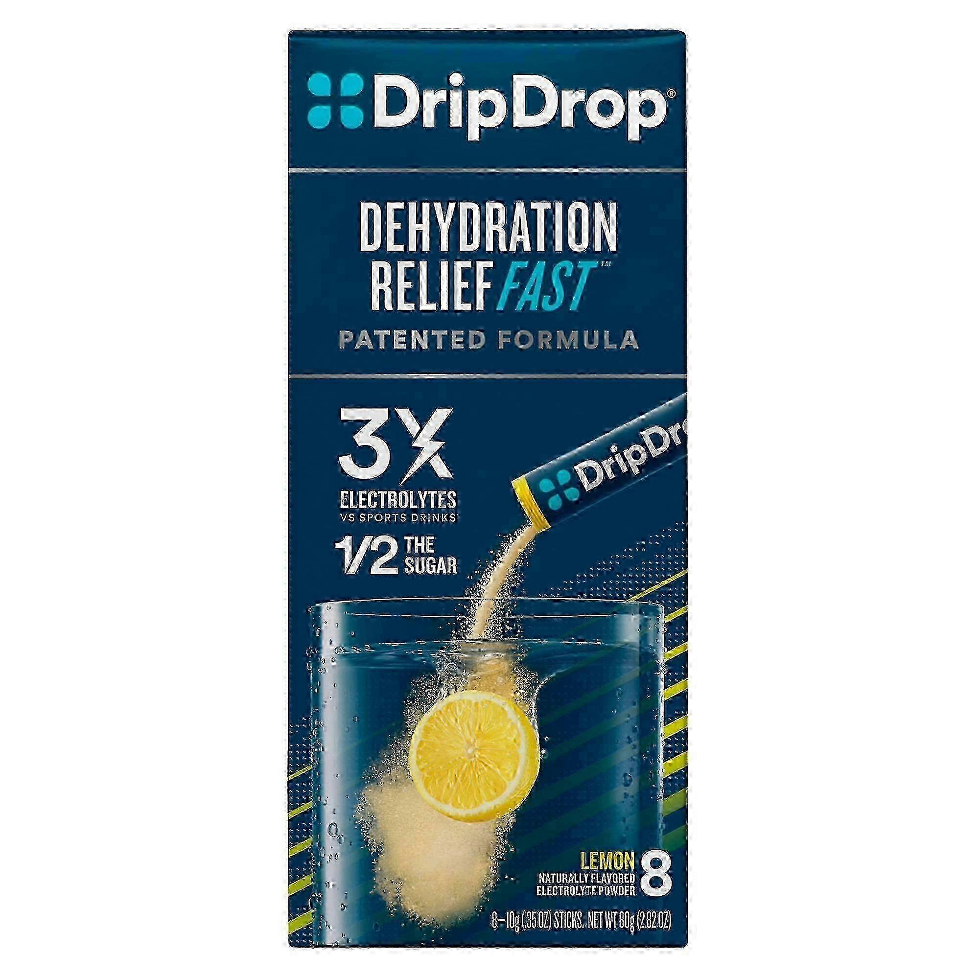 Drip Drop Hydratation Pulver, Zitrone, 8 Stück