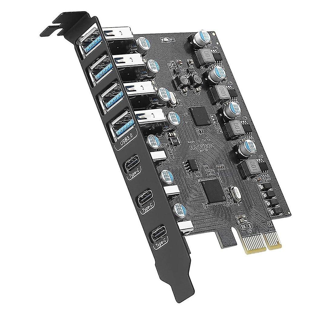 7 Ports Pcie To Usb 3.0 Expansion Card Pci Usb Card For Desktop Pc Card Support /8/7/xp