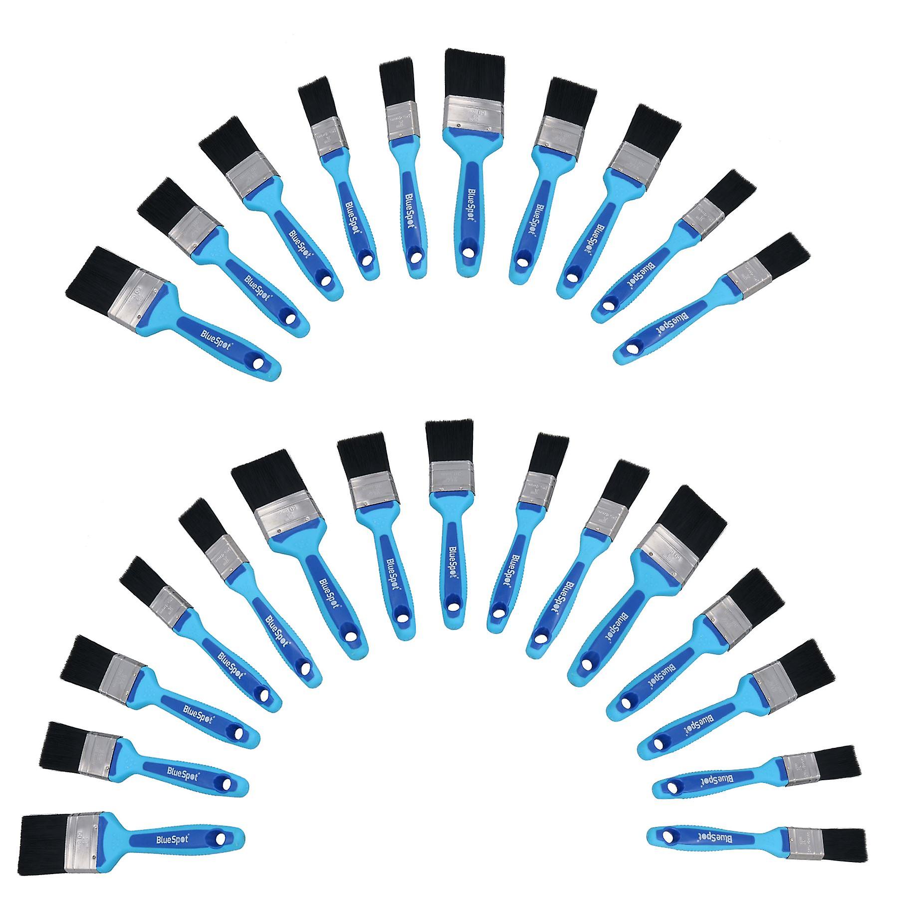 25pc Synthetic Paint Brush Painting + Decorating Brushes Rubber Grip Handle 1” – 2”