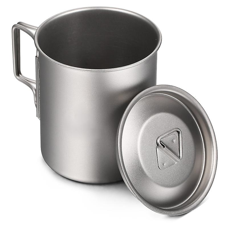 Titanium Camping Cup And Folding Spork Set Lightweight Water Cup