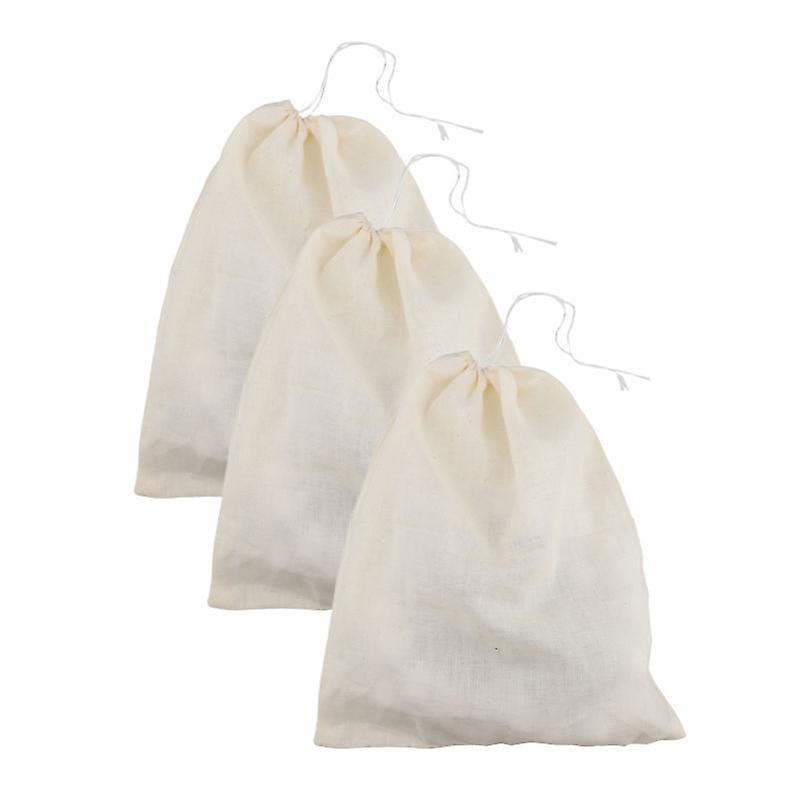 3Pcs/Set Filter Bag Drawstring Design Good Toughness Cotton Nut Milk Tea Mesh Pouch Kitchen Accessor