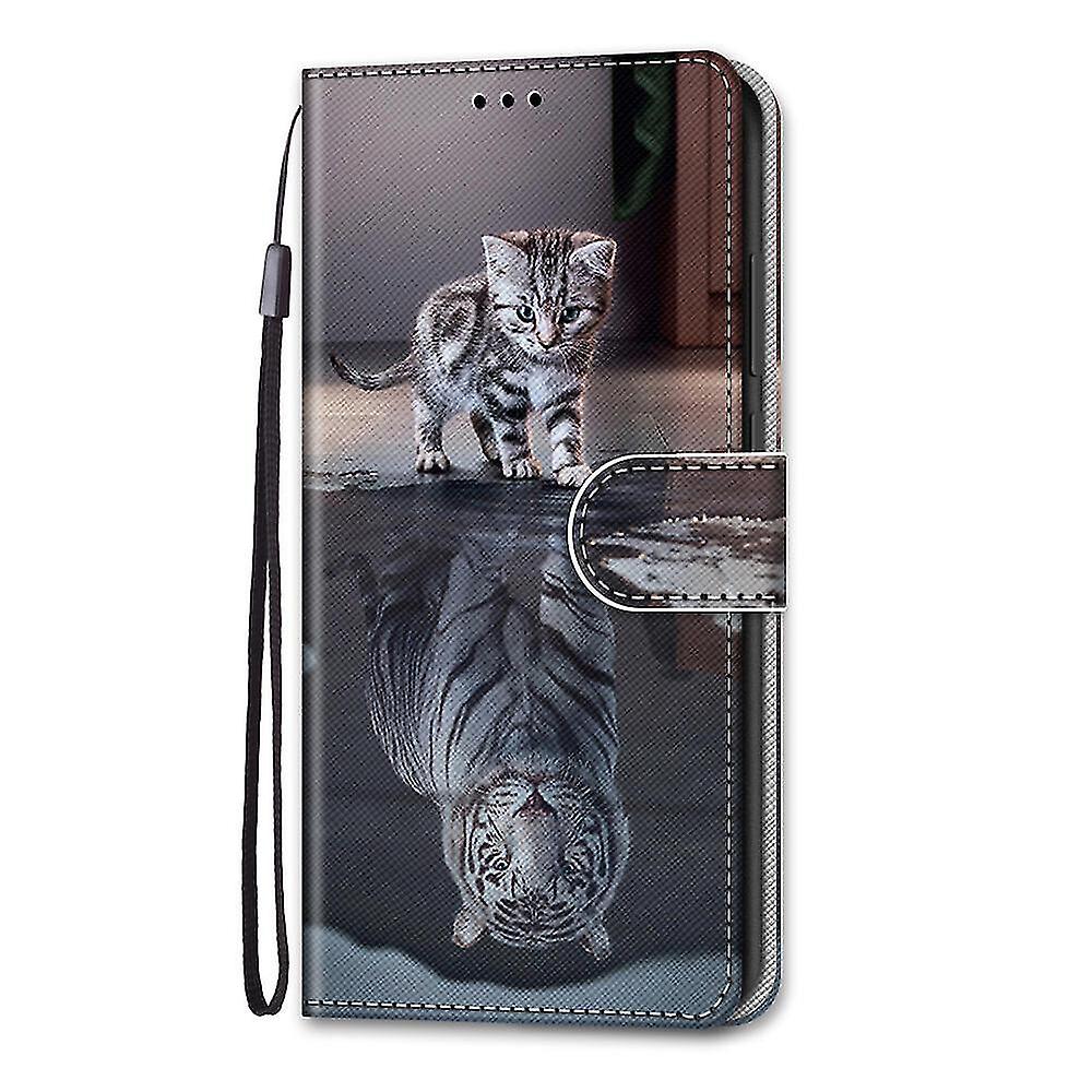 Case For Samsung Galaxy S21 Painted Flip Cover Magnetic Closure Cat And Tiger