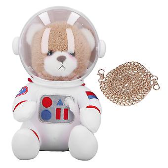 Urso Espacial Marrom de 11,81 polegadas - Boneca de Desenho Animado de Algodão Macio para Presentes de Aniversário