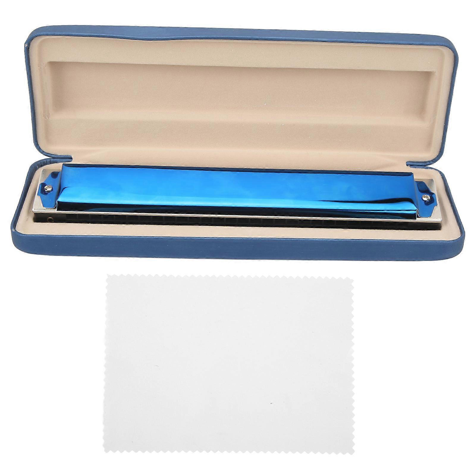 28 Hole Polyphonic C Key Harmonica Multi Point Support Firm Structure Harmonica C Mouth Organ for Beginners Professionals