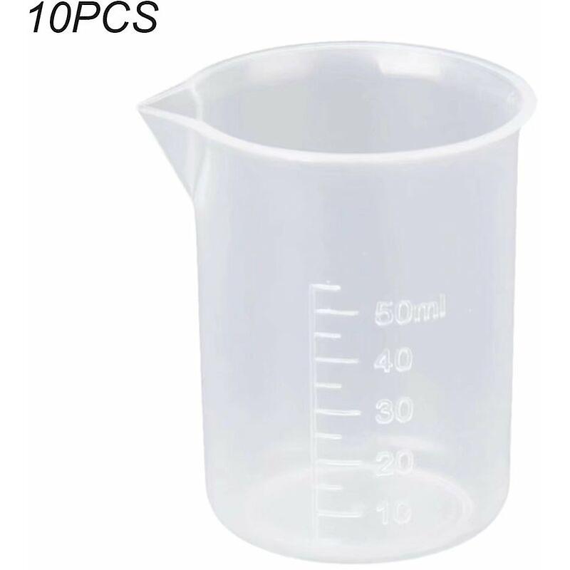 50pcs 50ml Clear Plastic Lab Measuring Cup Tool