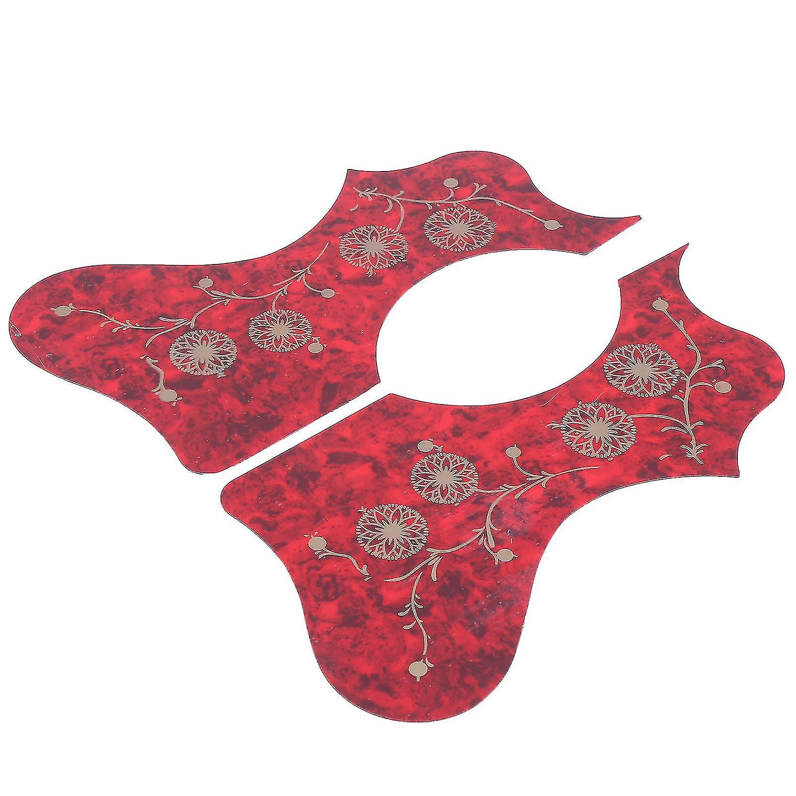 2Pcs Guitar Guard Plastic Pickguard Plate Pack Set Accessory Replacement for AcousticRed 