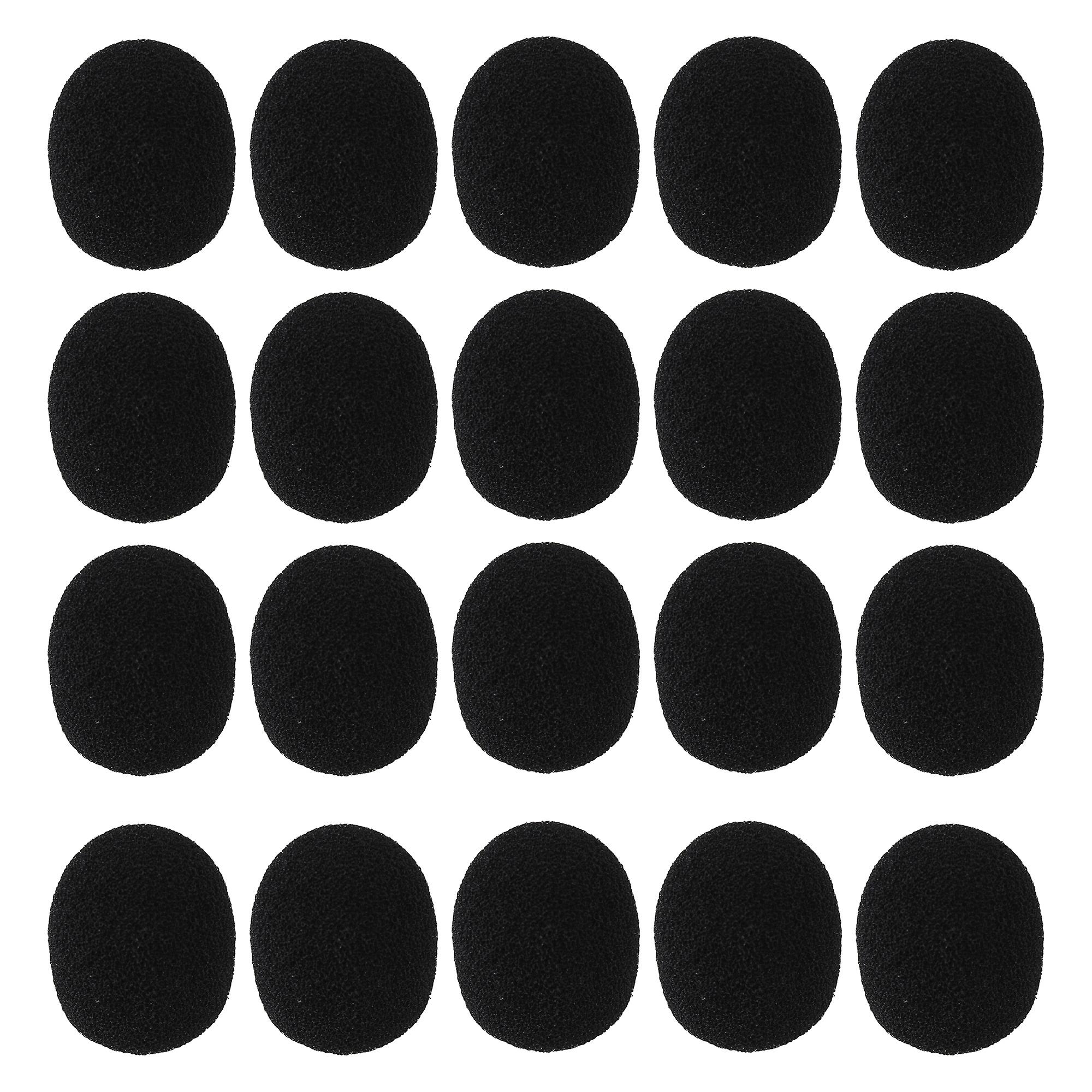 20Pcs Headset Microphone Windscreen Cover Black Replacement for EY-M05