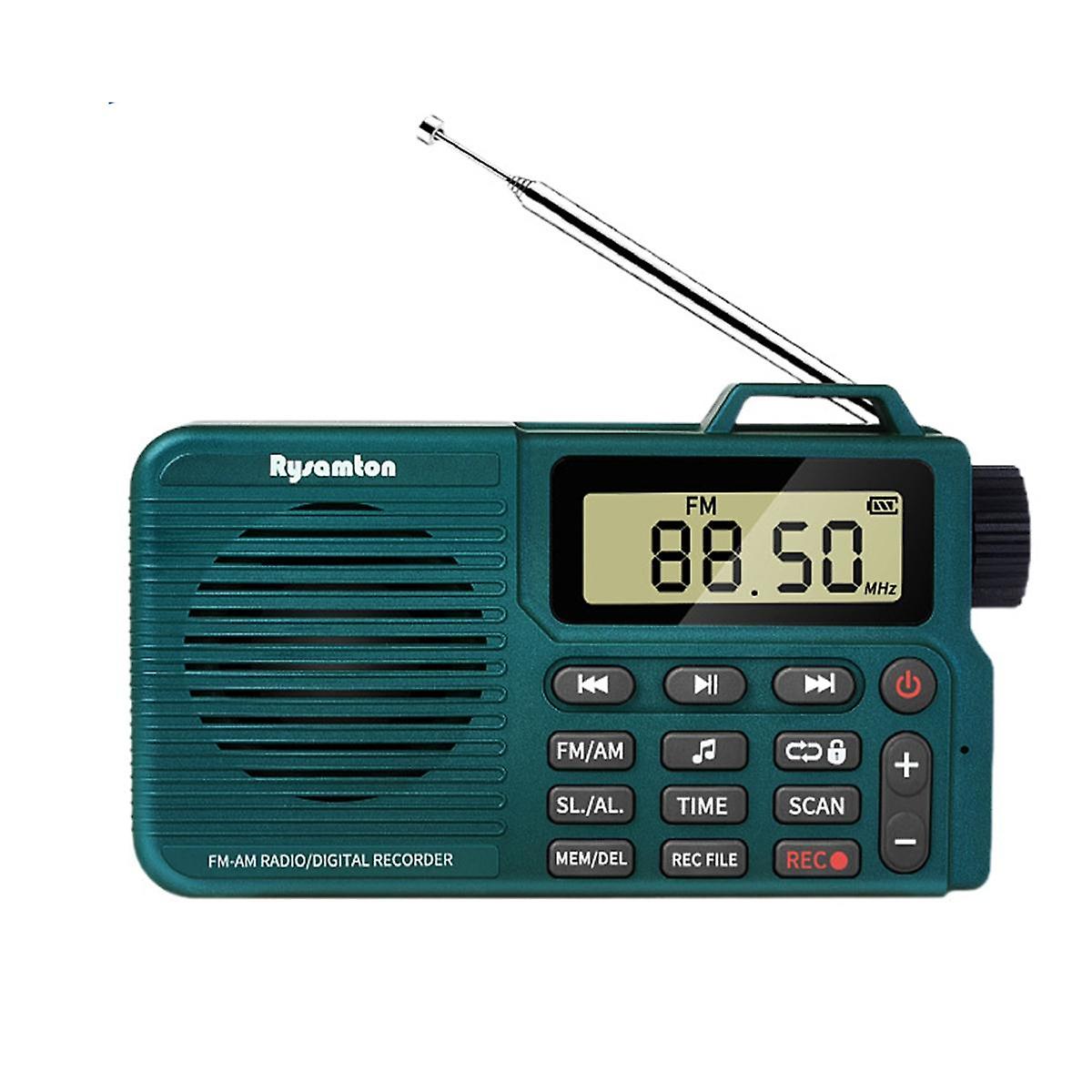 AM / FM-radio, Bluetooth lommeradio bashøjttaler, understøtter Micro-SD-kort og optage, langt batteri L