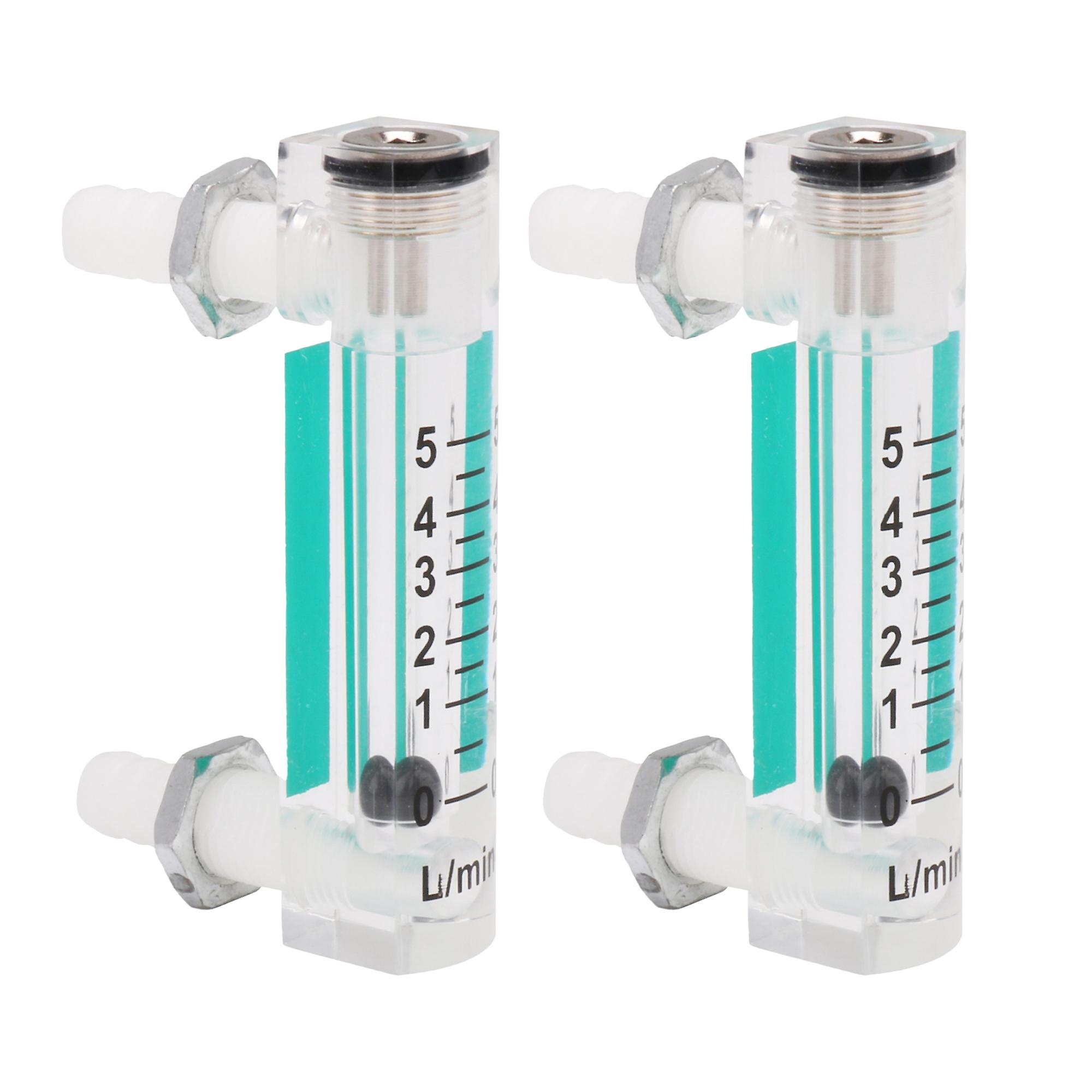 2 Pcs Tube Type Acylic Flowmeter Tool LZQ-1 0-5LPM 0.6Mpa for Air Gas