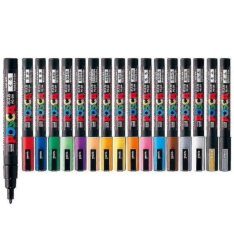 1pcs Uni Posca Pc-3m Paint Marker- Extra Fine Bullet Tip 0.9-1.3mm Art Marker Pens Water-based 24 Colors Available - Art Markers -