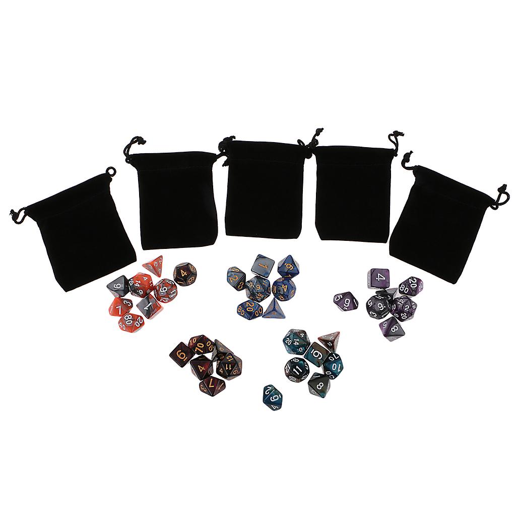 35X Double-Colors Polyhedral Dice 16mm for Dungeons and Dragons Table Games
