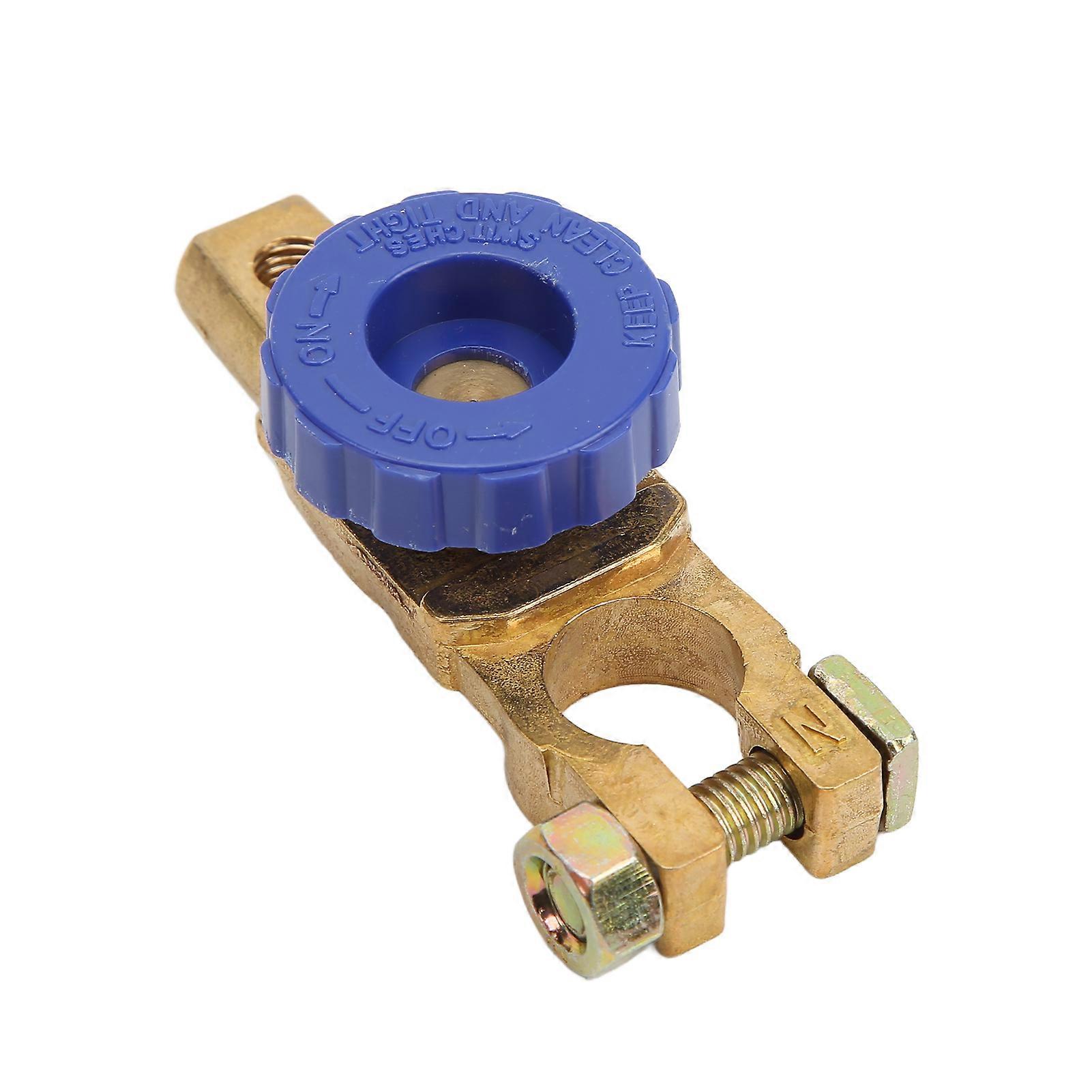Car Battery Disconnect Switch Brass 15-17MM Blue Cap Durable Corrosion-Resistant High-Quality Material Easy Installation For Enhanced Vehicle Safet