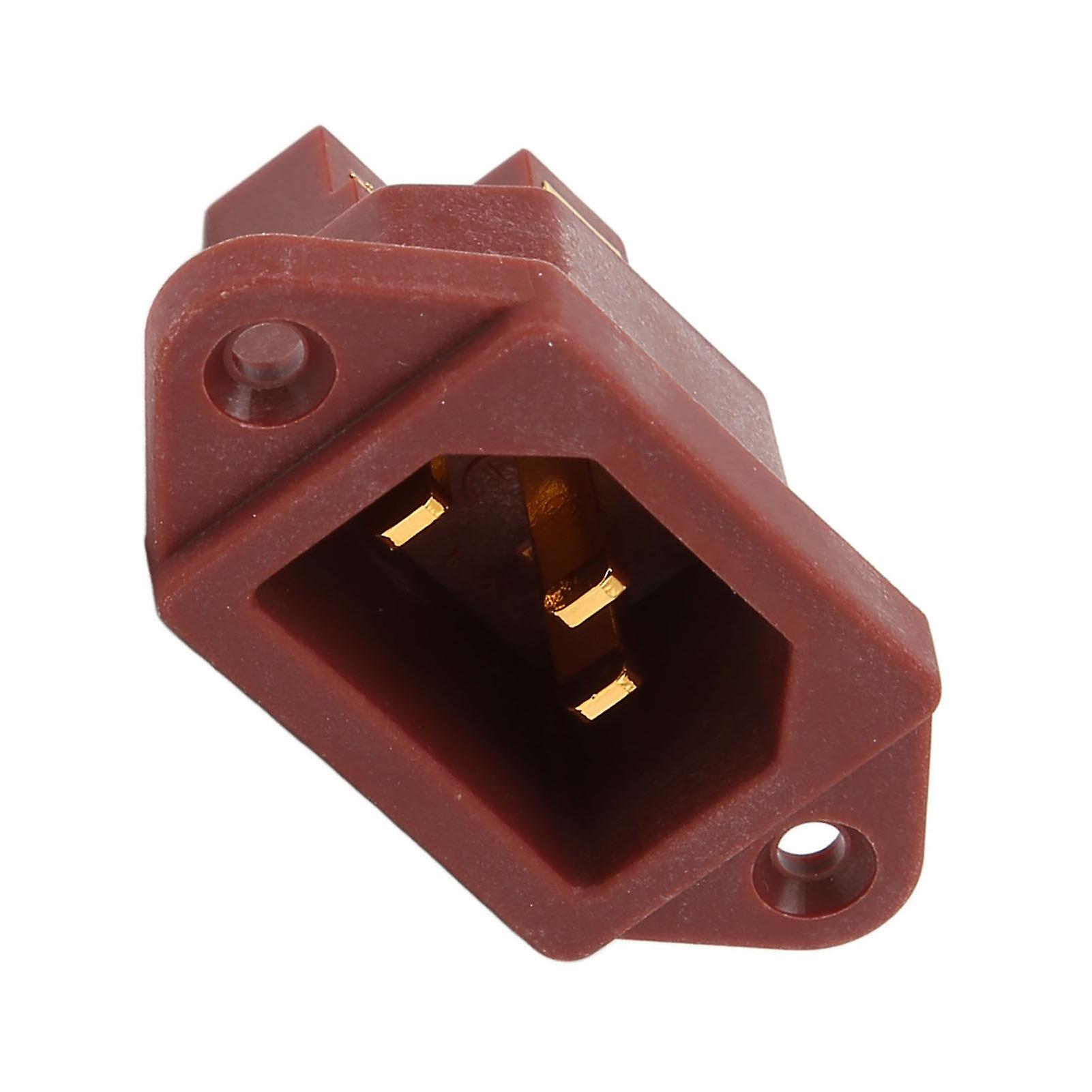 High-Quality Pure Red Copper IEC C14 Power Connector with 24K Gold Plating for Audio Amplifiers