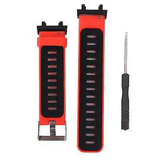 Soft Silicone Watch Strap Adjustable Replacement Band Accessory Fit for Amazfit T Rex 2 Smart Watch Red and Black
