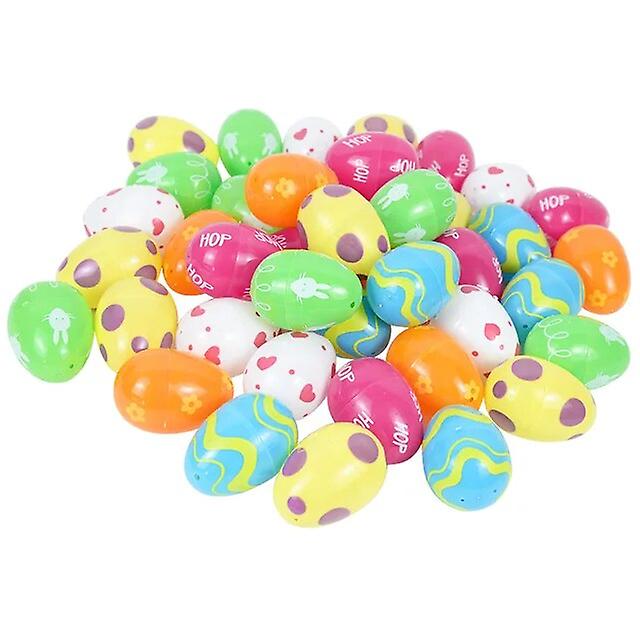 12/24pcs Fillable Easter Eggs Colorful Printed Plastic Eggs for Easter Egg Hunt Suprise Egg Easter Decorations Easter Kids Gifts