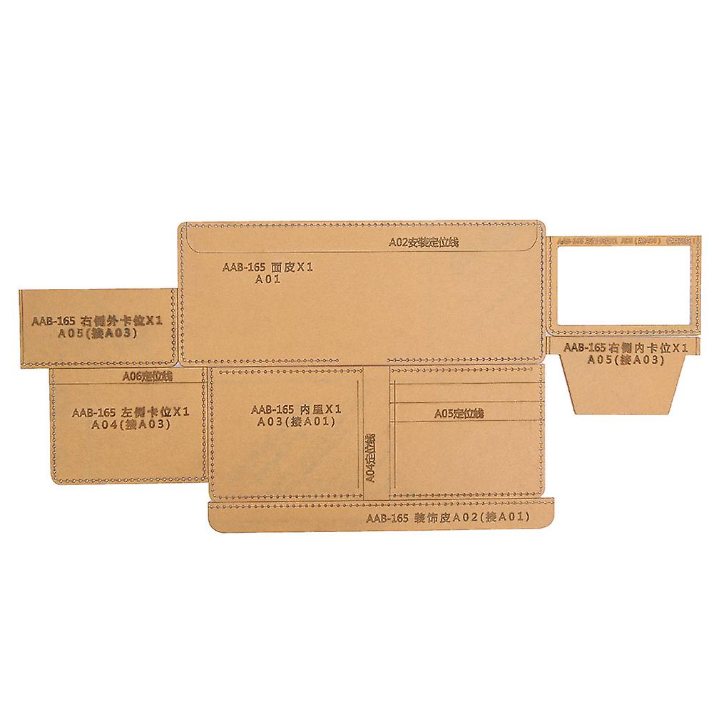 Short Wallet Pattern Acrylic Template Stencil DIY Handmade Leather Crafts Mould