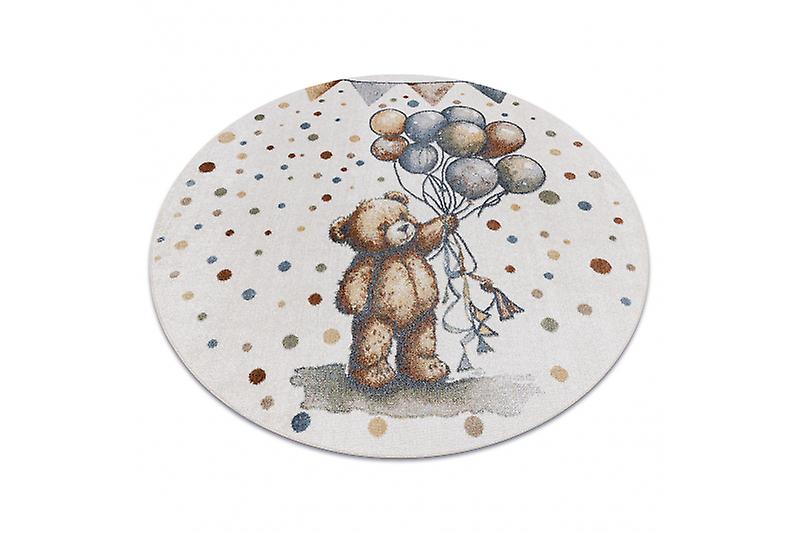 Carpet BONO 9614 circle Bear, balloons cream / light grey
