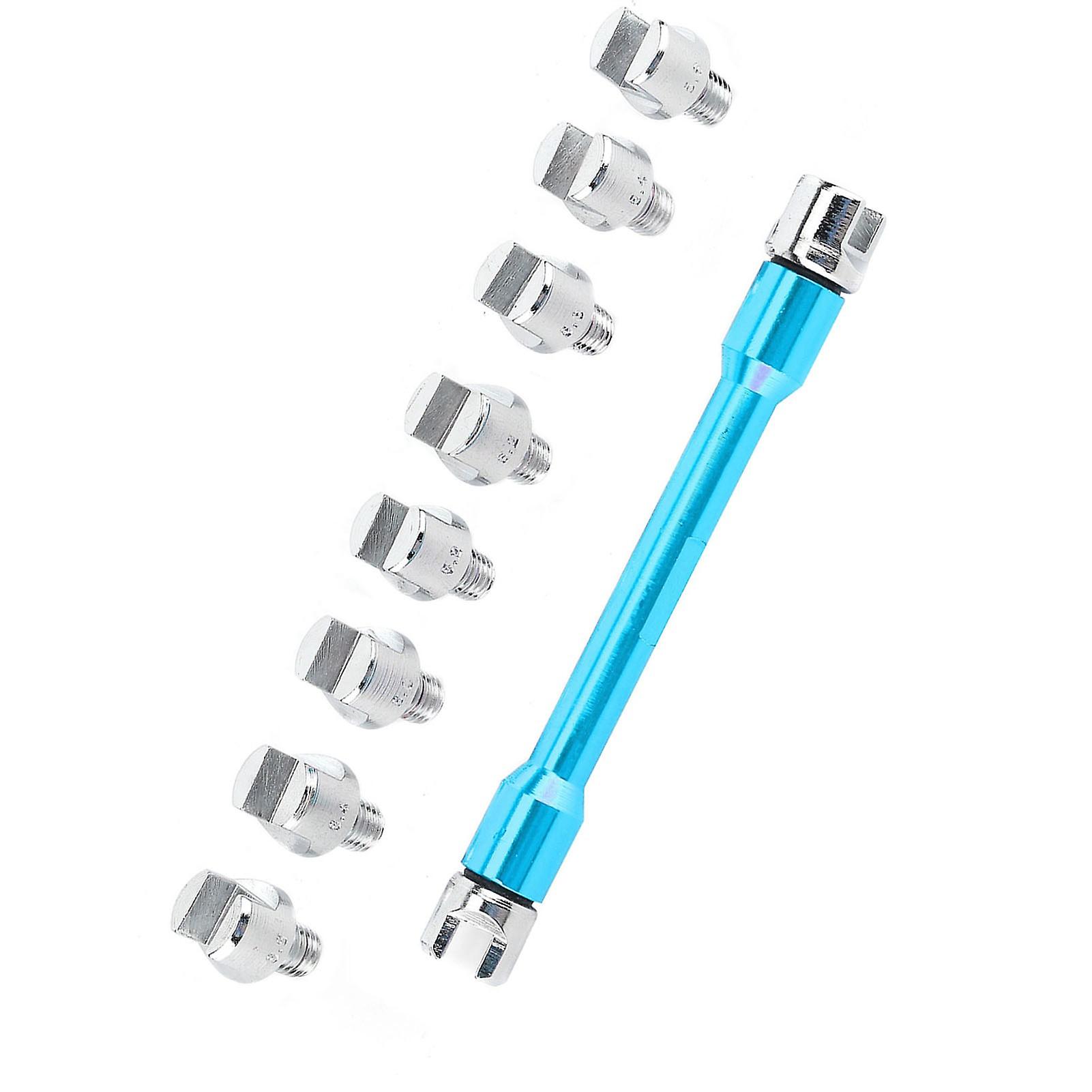 Motorcycle Spoke Wrench CNC Spanner Set 5.0‑6.8 Length 93mm/3.7in for Most MotorbikeBlue