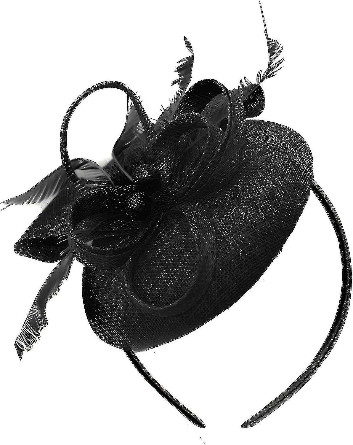 Bead Round Pillbox Loop Headband Fascinator pentru femei Nunta Ascot Races[Dusty Pink]