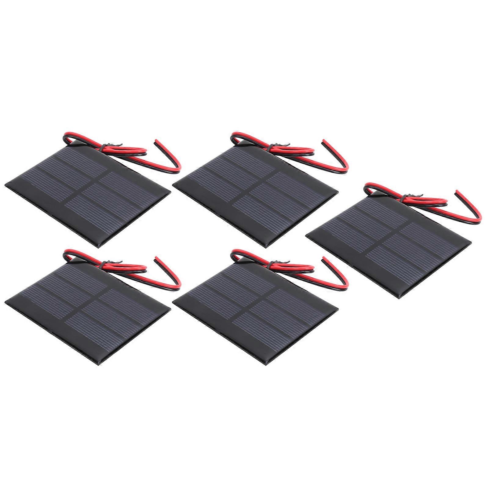 5 قطع مصغرة لوحة الطاقة الشمسية بطارية خلية المجلس وحدة مع سلك 30 سم 60 × 80 × 3MM DC 0.65W 1.5V