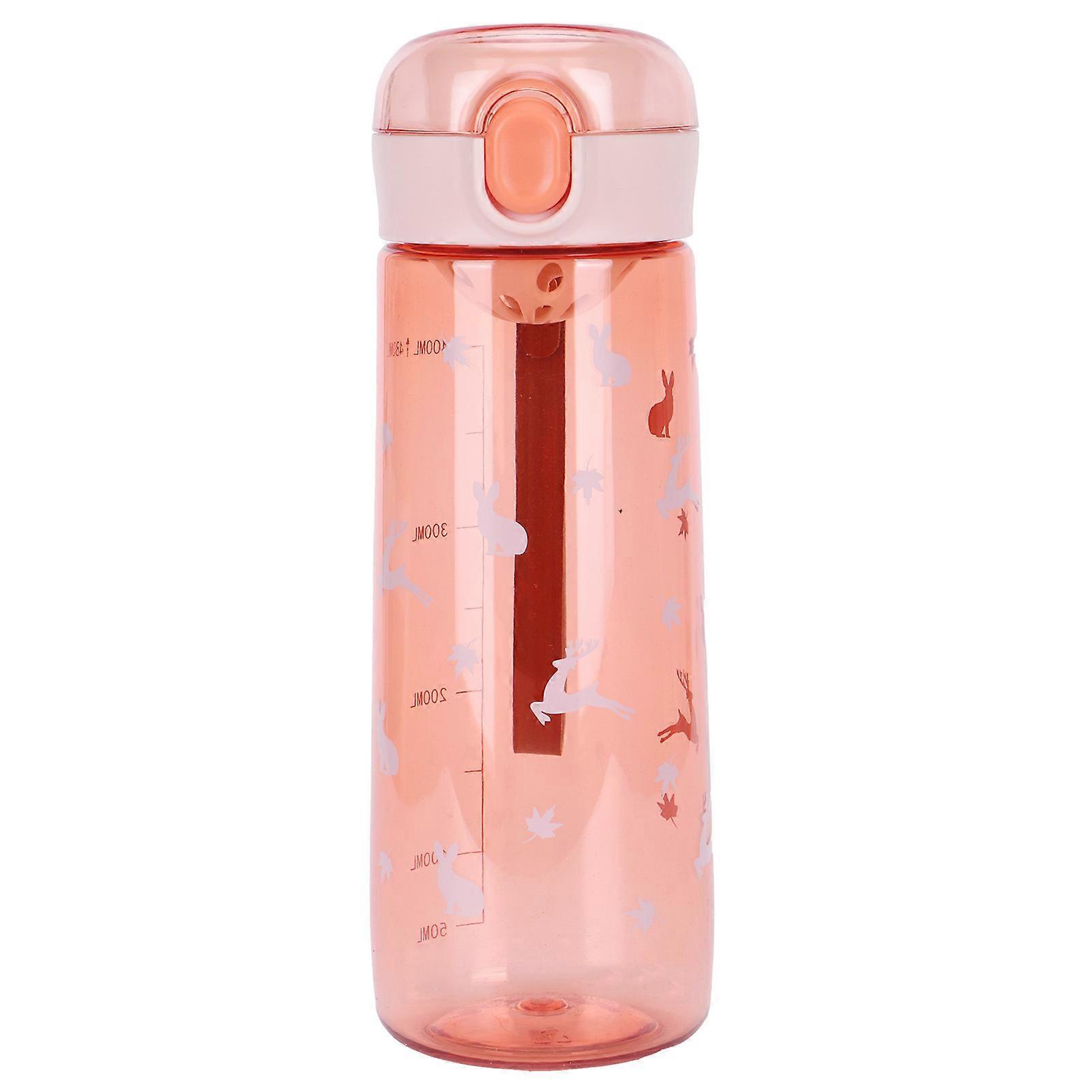 かわいいバウンス蓋カップポータブル学生プラスチック屋外ウォーターカップ屋外飲用ライトピンク480ml