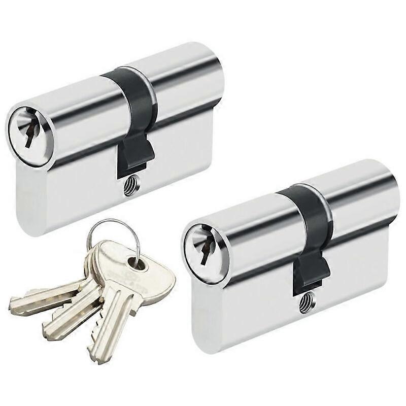 Double door cylinder 30 x 30 mm Pair of security cylinders with 3 keys