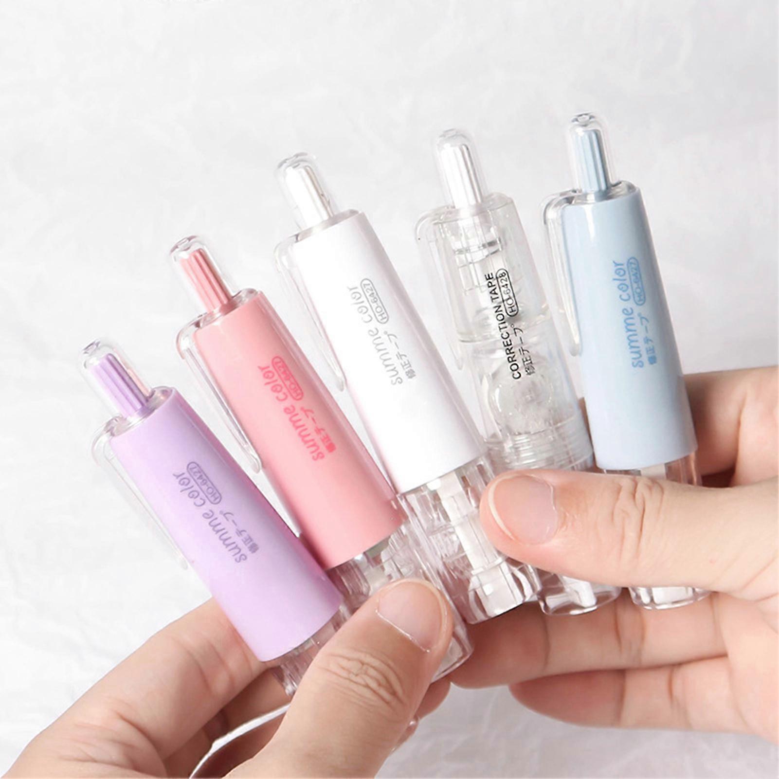 1 مجموعة شريط تصحيح قابل للسحب قابل لإعادة التعبئة سريع الجفاف أبيض خارج الشريط اليابانية الجمالية لطيف الأبيض خارج القلم على شكل قضيب اللوازم المكتبية