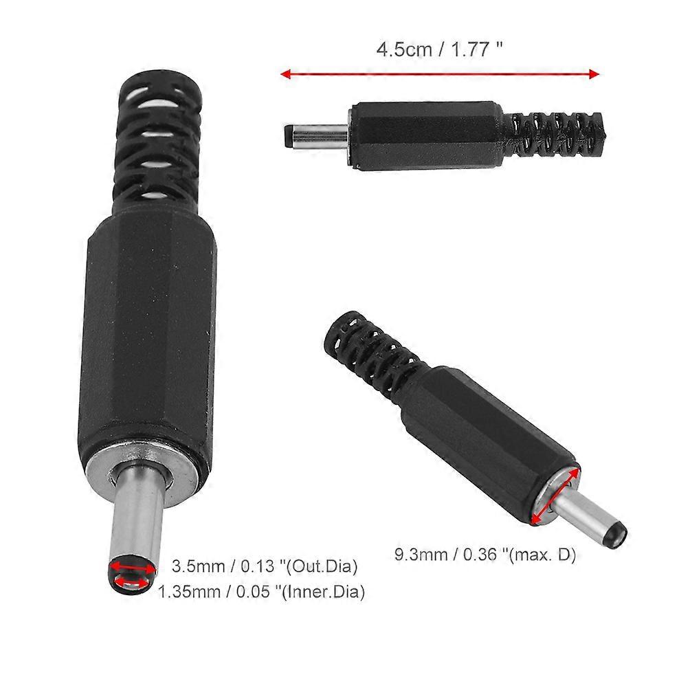 Sourcing Map Lot 5 Connecteurs DC 3.5mm X 1.35mm Femelle Pigtail 30cm – Câbles Alimentation Barreau Pour LED & Électronique