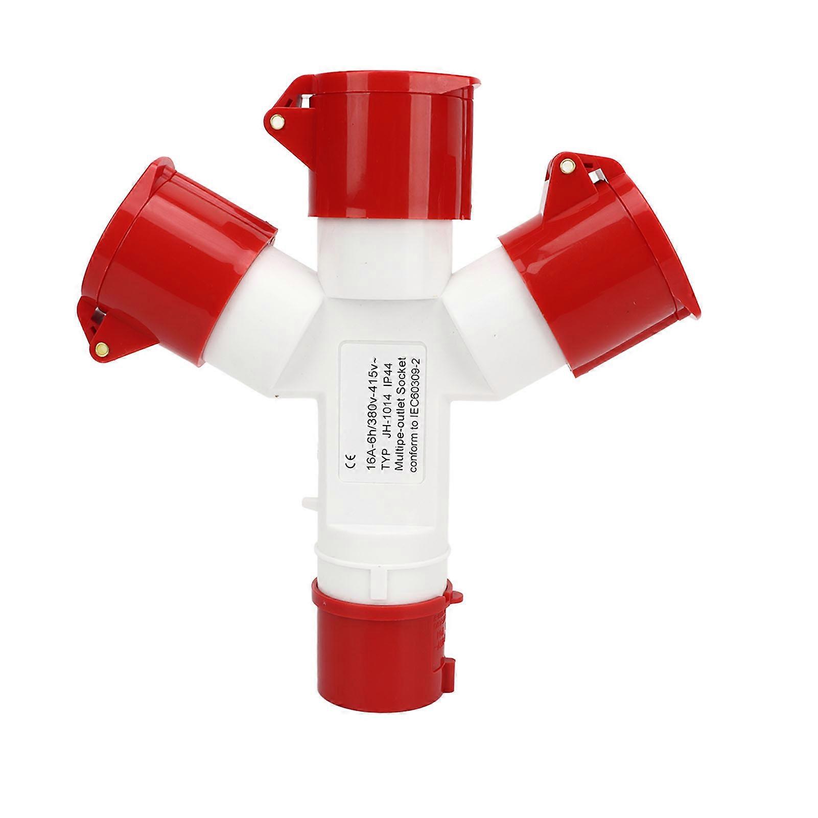 Waterproof Industrial Site Plug IP44 Cross 1 in 3 Out 4 Pin 2P N E Multiple Sockets Industrial Plug 380?415V