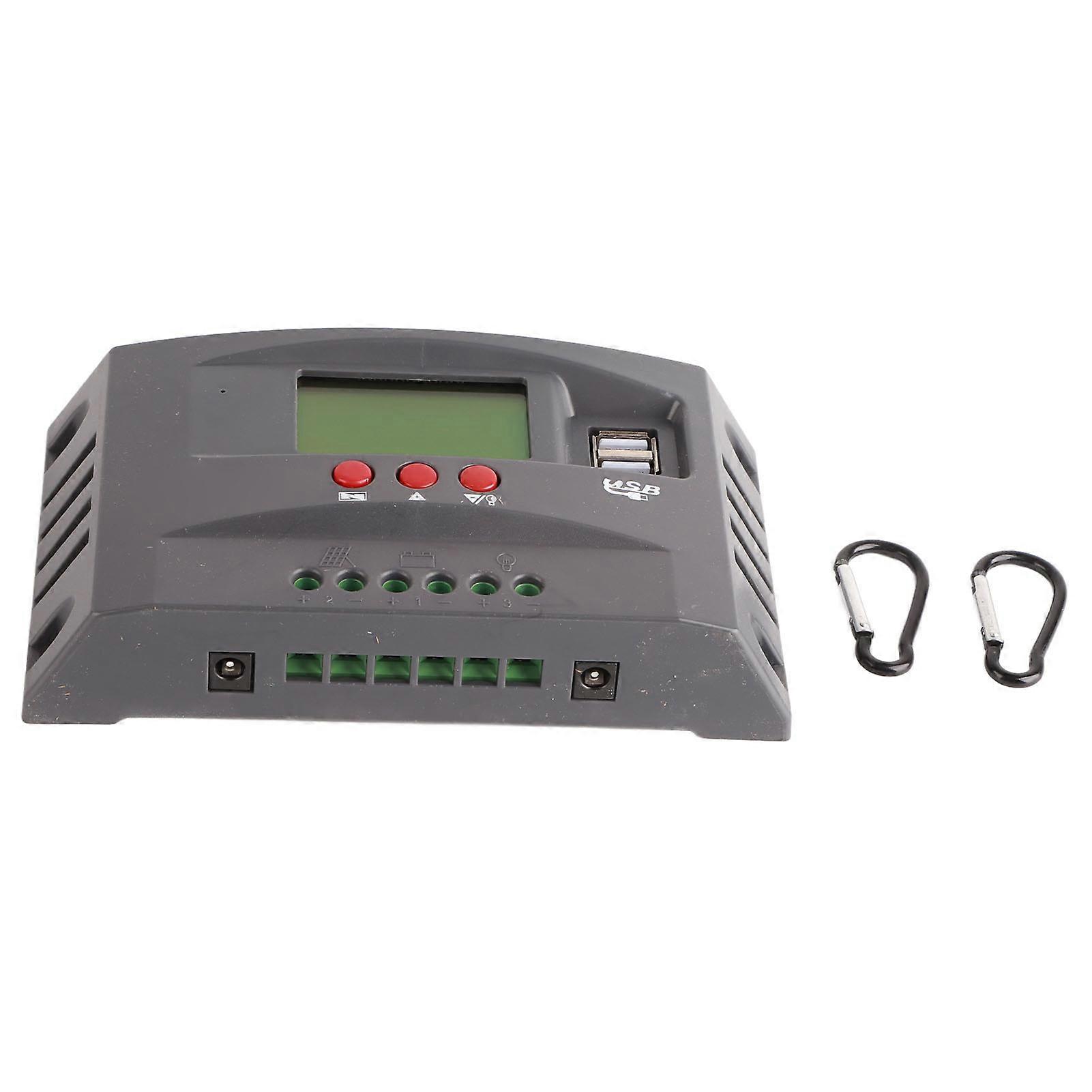 Solar Charge Controller Mppt Tracking Charging 12v 24v Automatic Adaptation Lcd Solar Panel Regulator With 2 Dc Usb 20a