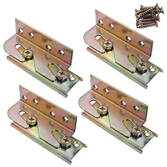 Bed Rail Brackets,4Pack Bed Frame Brackets,Heavy Duty Bed Fittings Wooden Bed Frame Connectors with Screws