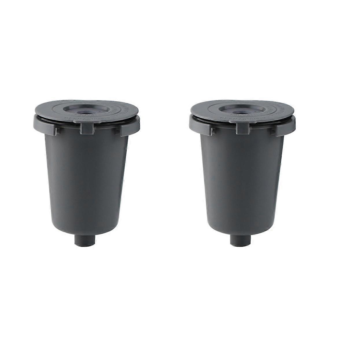 Replacement Parts 2pcs Grey Reusable Filter Cup, Compatible for Single Coffee Makers