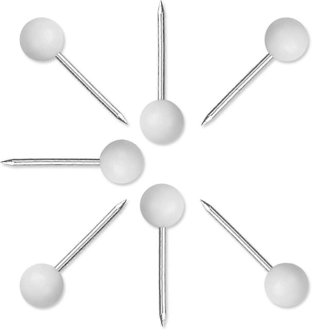 Push Pins Map Tacks 1/8-Inch Assorted Color Beads Head Map Marking Push Pins,500-count (White)